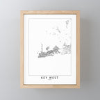 Key West White Map Mini Art Print Gallery Image 1