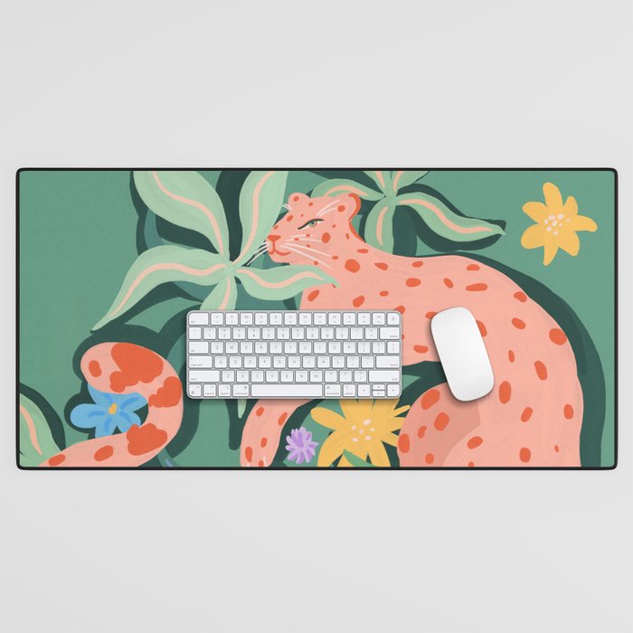 Wild Blush Cheetahs Desk Mat Gallery Image 1
