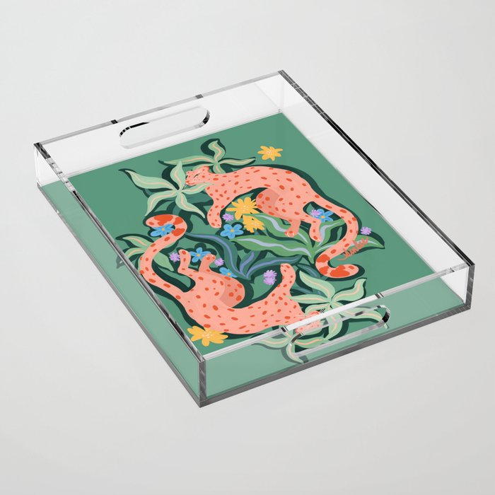 Wild Blush Cheetahs Acrylic Tray Gallery Image 1