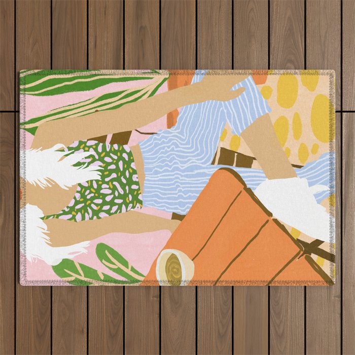 Kawa Tea #illustration #fashion Outdoor Rug Gallery Image 1