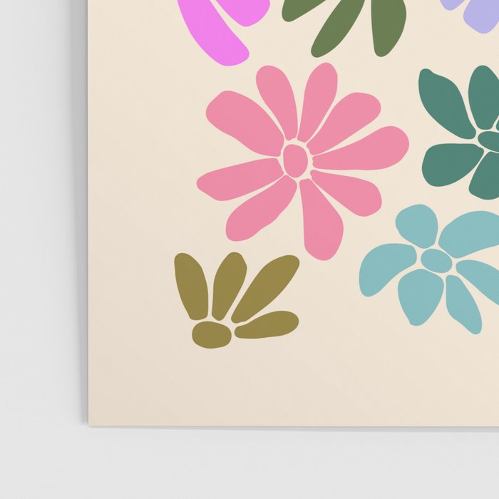 Retro Daisies - Rainbow Fun Poster Gallery Image 3