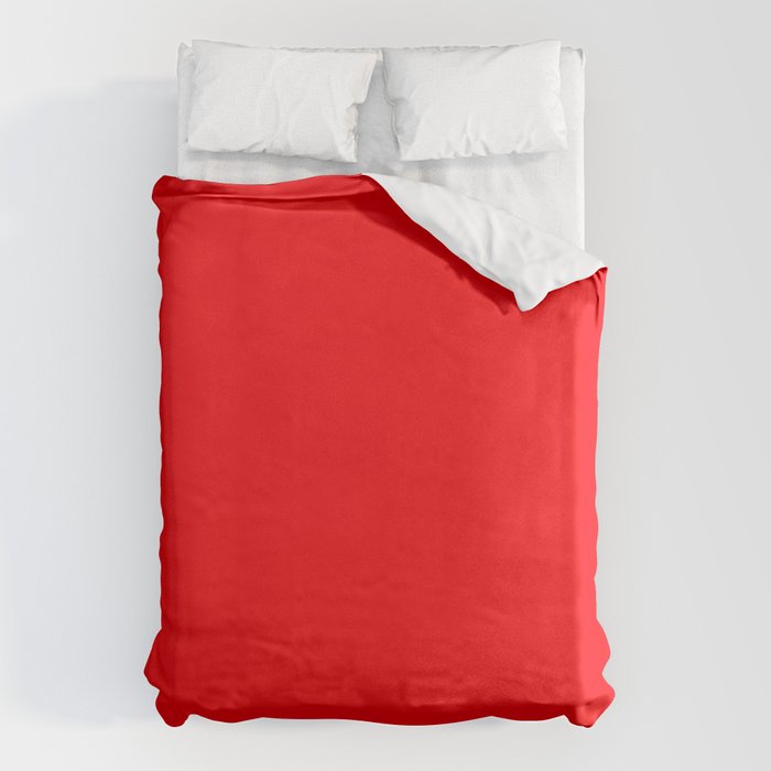 Bright Fluorescent Neon Red Fireball Duvet Cover Gallery Image 6
