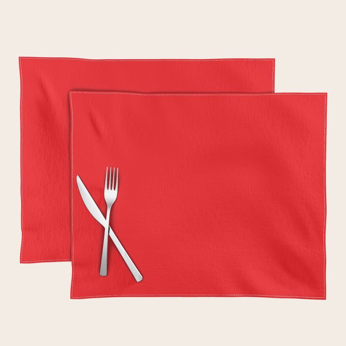 Bright Fluorescent Neon Red Fireball Placemat Gallery Image 1