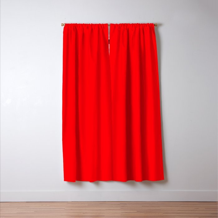 Bright Fluorescent Neon Red Fireball Window Curtain Gallery Image 3