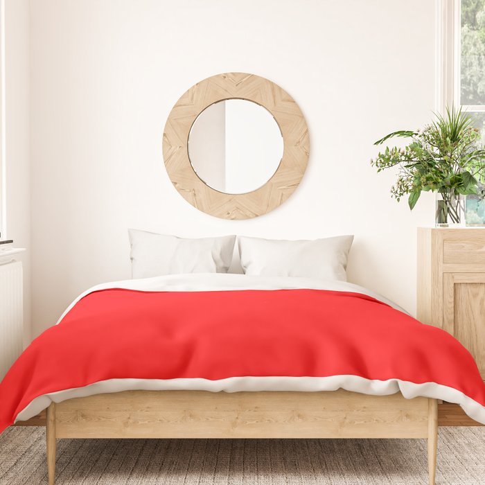 Bright Fluorescent Neon Red Fireball Duvet Cover Gallery Image 3