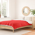 Bright Fluorescent Neon Red Fireball Duvet Cover Gallery Image 2