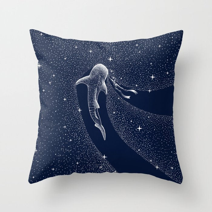 Star Eater And Diver Throw Pillow Gallery Image 1