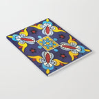 Abstract blue cruz mexican modern talavera tile wall Notebook Gallery Image 2