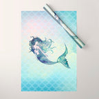 Watercolor Mermaid Wrapping Paper Gallery Image 1