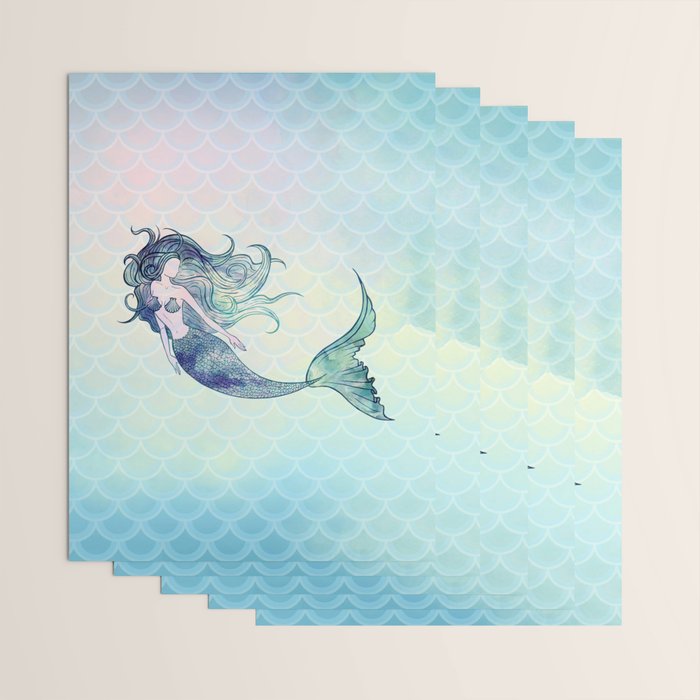 Watercolor Mermaid Wrapping Paper Gallery Image 3