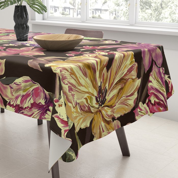 Watercolor Bloom in the Dark Tablecloth Gallery Image 3