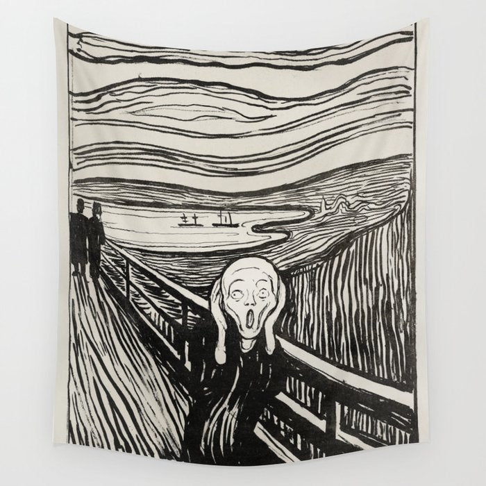 Edvard Munch The Scream Woodblock  Wall Tapestry Gallery Image 4