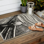 Edvard Munch The Scream Woodblock  Outdoor Rug Gallery Image 2