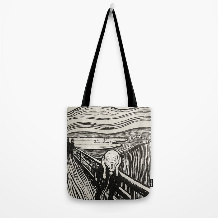 Edvard Munch The Scream Woodblock  Tote Bag Gallery Image 2