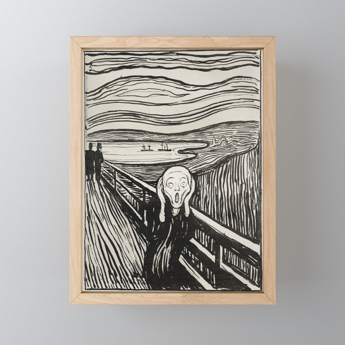 Edvard Munch The Scream Woodblock  Mini Art Print Gallery Image 1