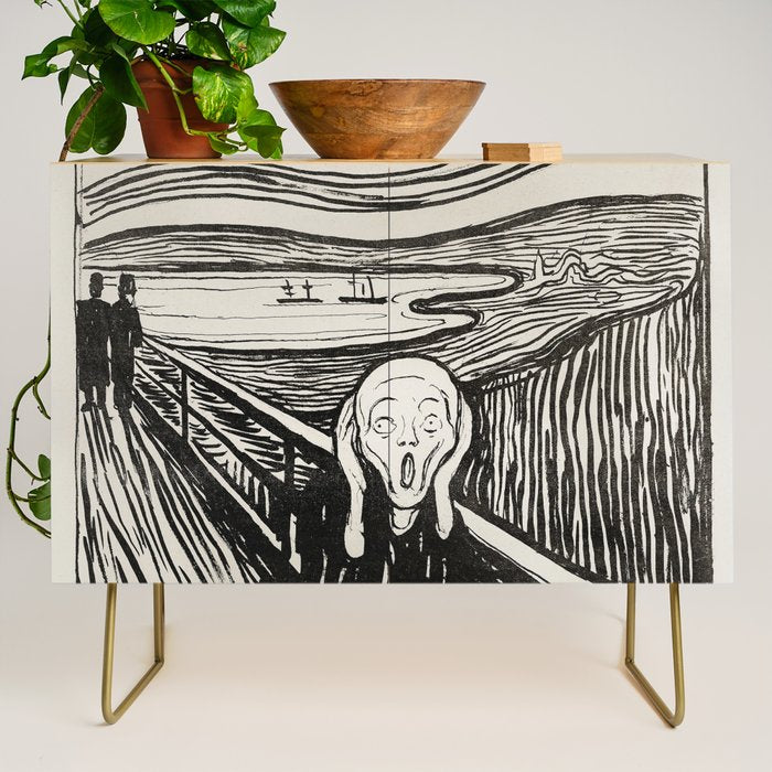 Edvard Munch The Scream Woodblock  Credenza Gallery Image 1