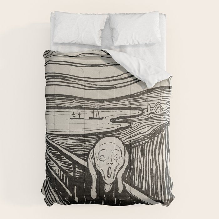 Edvard Munch The Scream Woodblock  Comforter Gallery Image 6