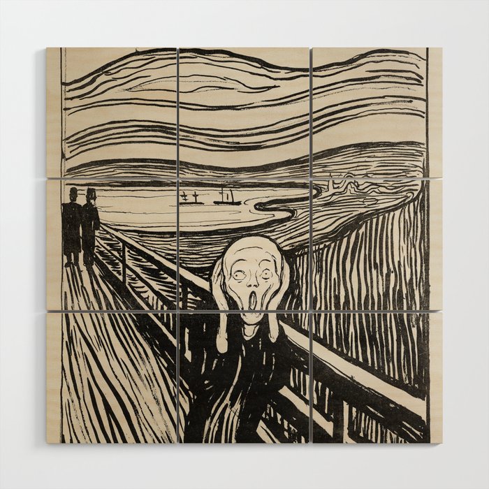 Edvard Munch The Scream Woodblock  Wood Wall Art Gallery Image 1