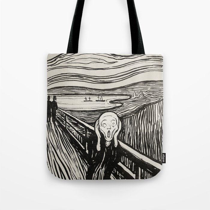 Edvard Munch The Scream Woodblock  Tote Bag Gallery Image 1