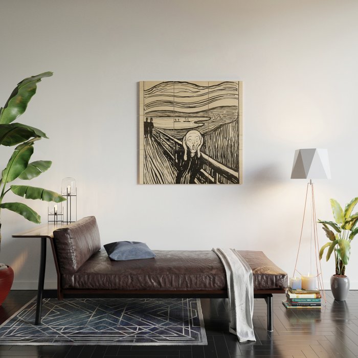 Edvard Munch The Scream Woodblock  Wood Wall Art Gallery Image 2