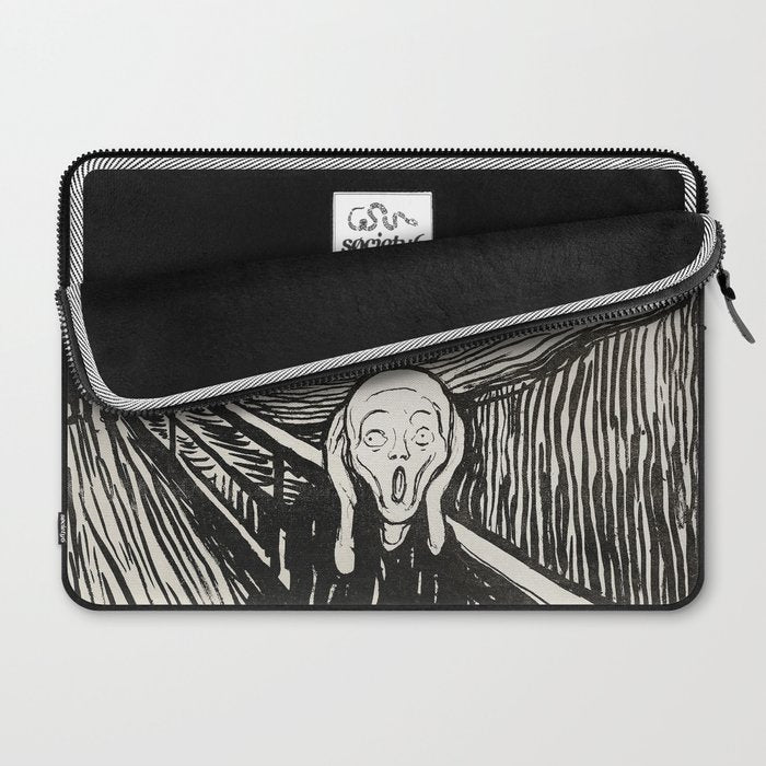 Edvard Munch The Scream Woodblock  Laptop Sleeve Gallery Image 2