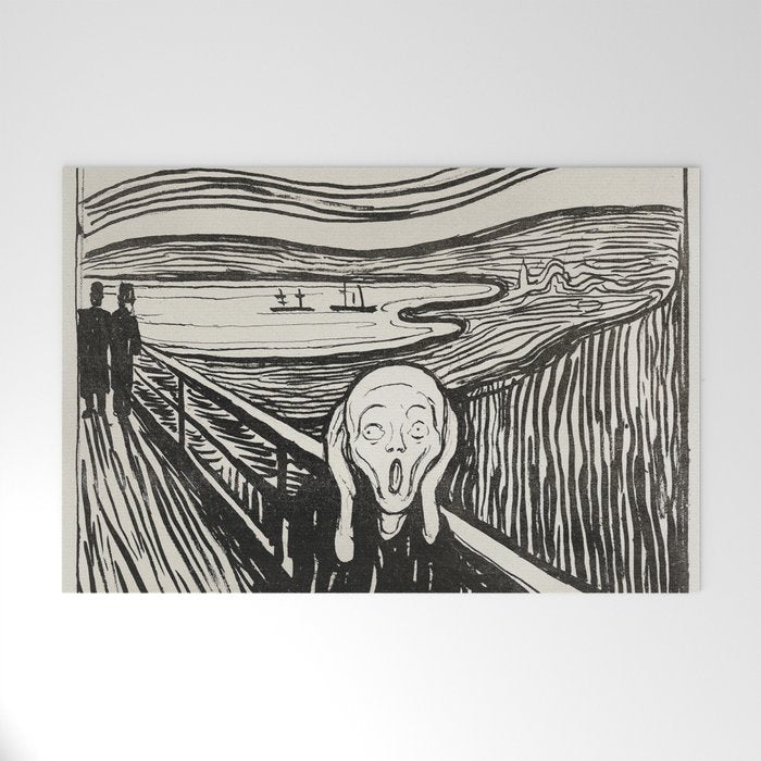 Edvard Munch The Scream Woodblock  Welcome Mat Gallery Image 1