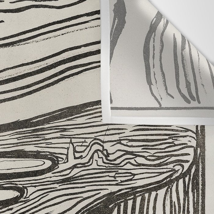 Edvard Munch The Scream Woodblock  Wall Tapestry Gallery Image 3