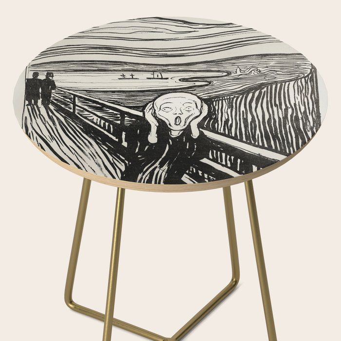 Edvard Munch The Scream Woodblock  Side Table Gallery Image 2