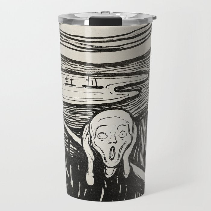 Edvard Munch The Scream Woodblock  Travel Mug Gallery Image 1