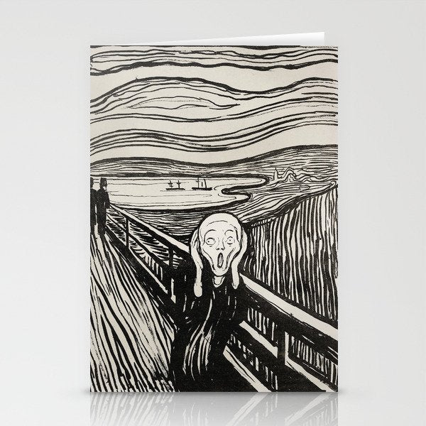 Edvard Munch The Scream Woodblock  Stationery Card Gallery Image 2