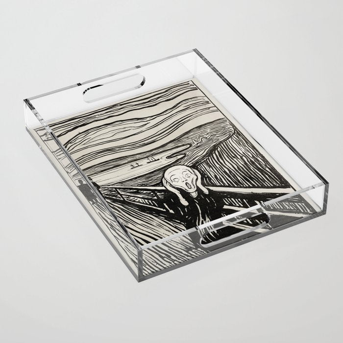 Edvard Munch The Scream Woodblock  Acrylic Tray Gallery Image 1