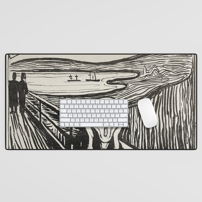 Edvard Munch The Scream Woodblock  Desk Mat Gallery Image 1