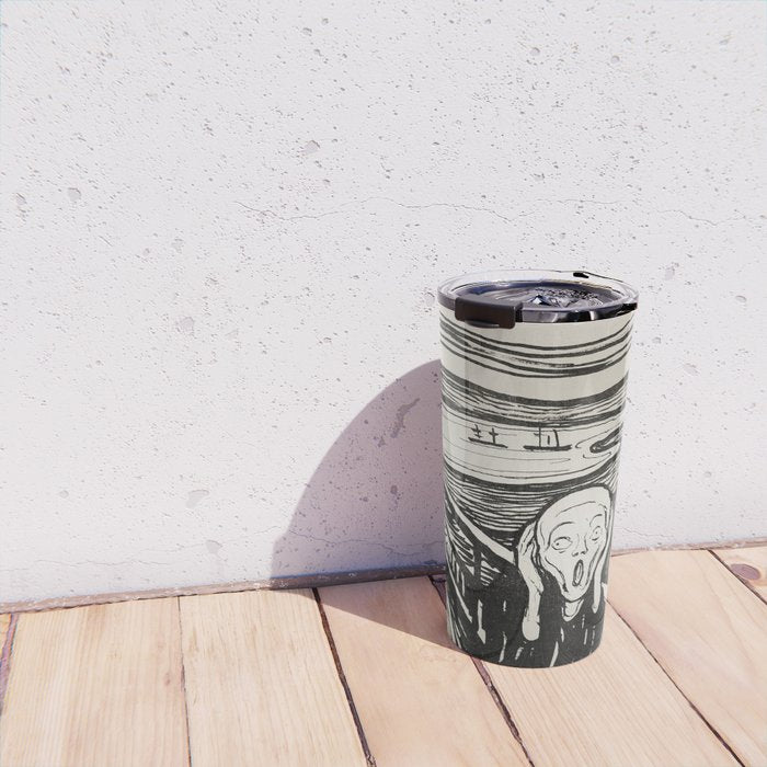 Edvard Munch The Scream Woodblock  Travel Mug Gallery Image 4