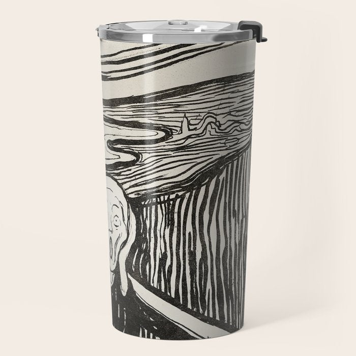 Edvard Munch The Scream Woodblock  Travel Mug Gallery Image 2
