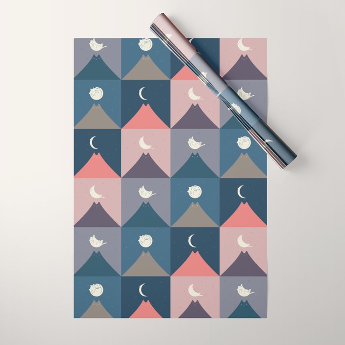 Moon Cat 2x2 Wrapping Paper Gallery Image 1