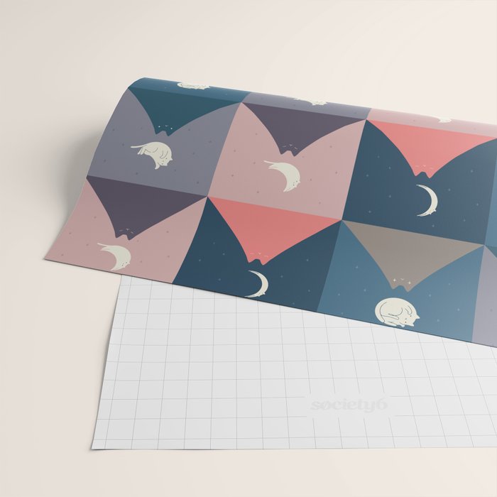 Moon Cat 2x2 Wrapping Paper Gallery Image 2