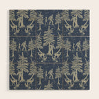 Navy Blue Bigfoot & Friends Wood Wall Art Gallery Image 1