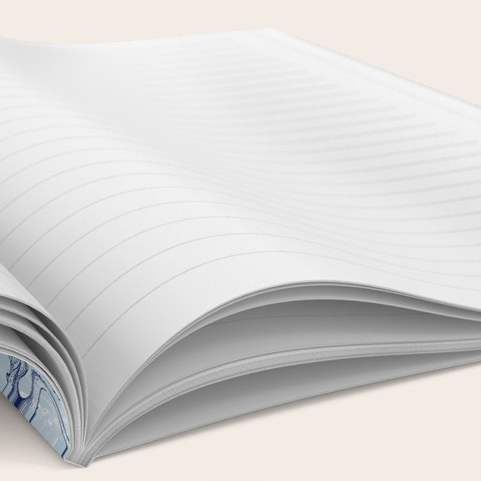 Coral Reef Life Underwater Sea Scene Blue Monochromatic Toile Pattern  Notebook Gallery Image 2