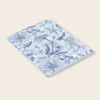 Coral Reef Life Underwater Sea Scene Blue Monochromatic Toile Pattern  Notebook Gallery Image 2