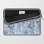 Coral Reef Life Underwater Sea Scene Blue Monochromatic Toile Pattern  Laptop Sleeve Gallery Image 2