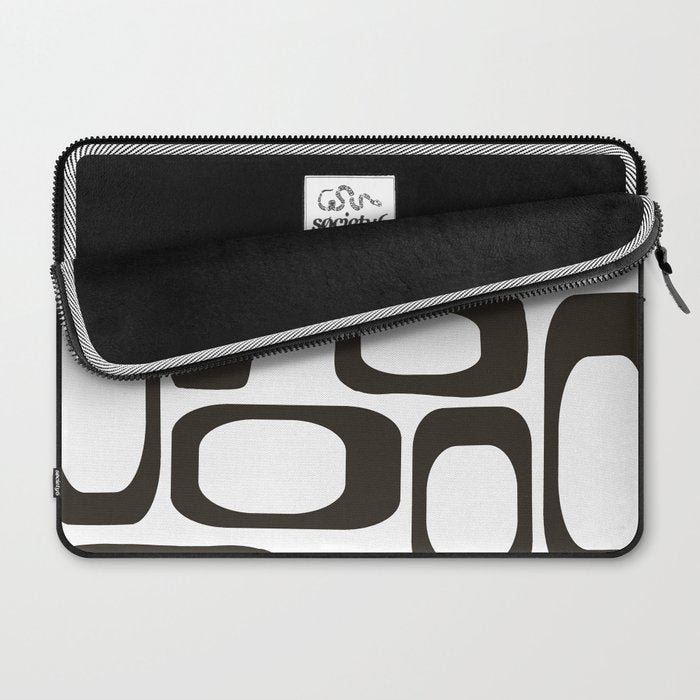 Mid Century Modern Shapes Black And White #society6 #buyart Laptop Sleeve Gallery Image 2