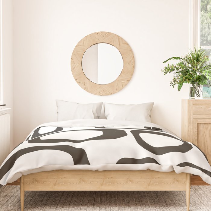 Mid Century Modern Shapes Black And White #society6 #buyart Duvet Cover Gallery Image 3