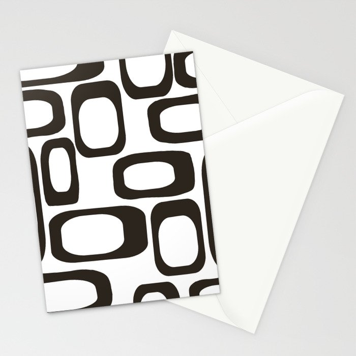 Mid Century Modern Shapes Black And White #society6 #buyart Stationery Card Gallery Image 2