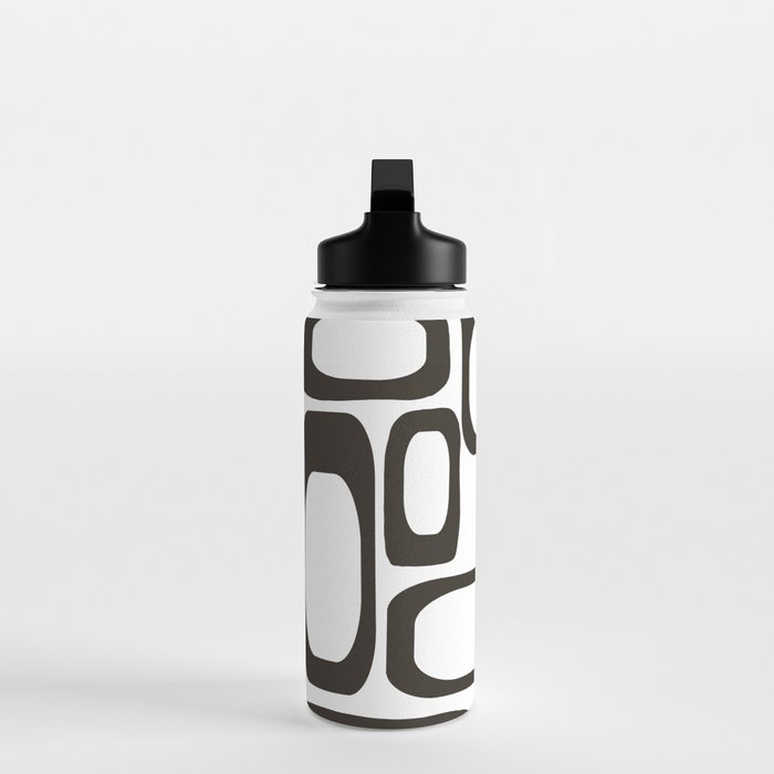 Mid Century Modern Shapes Black And White #society6 #buyart Water Bottle Gallery Image 3