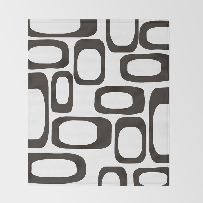 Mid Century Modern Shapes Black And White #society6 #buyart Throw Blanket Gallery Image 2