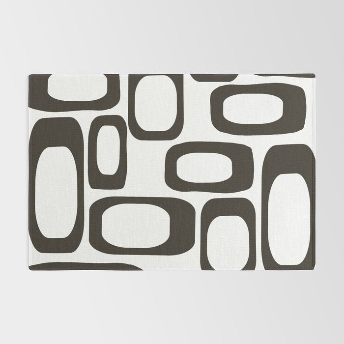 Mid Century Modern Shapes Black And White #society6 #buyart Rug Gallery Image 2