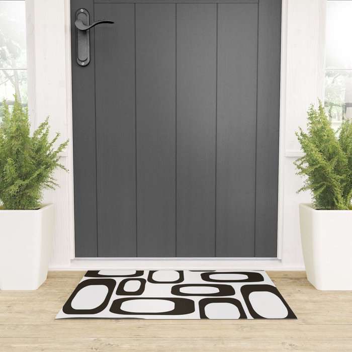 Mid Century Modern Shapes Black And White #society6 #buyart Welcome Mat Gallery Image 3