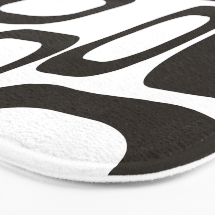 Mid Century Modern Shapes Black And White #society6 #buyart Bath Mat Gallery Image 3