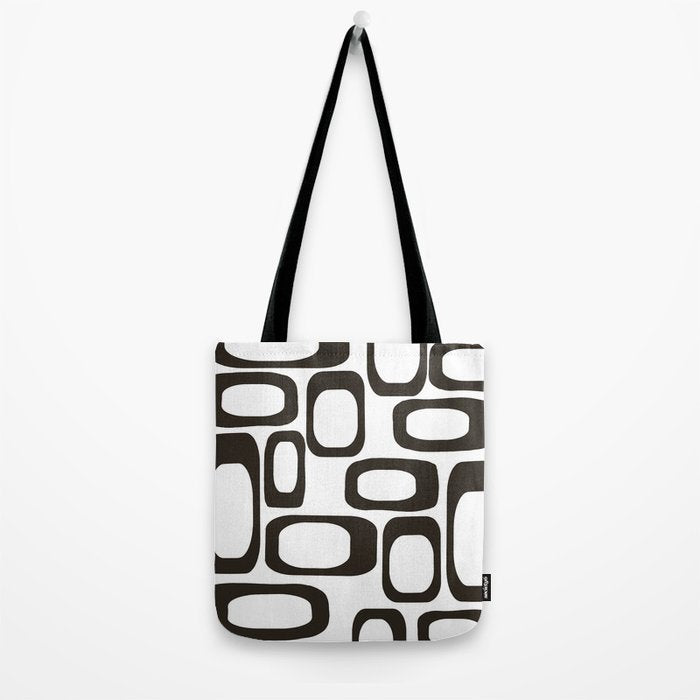 Mid Century Modern Shapes Black And White #society6 #buyart Tote Bag Gallery Image 2