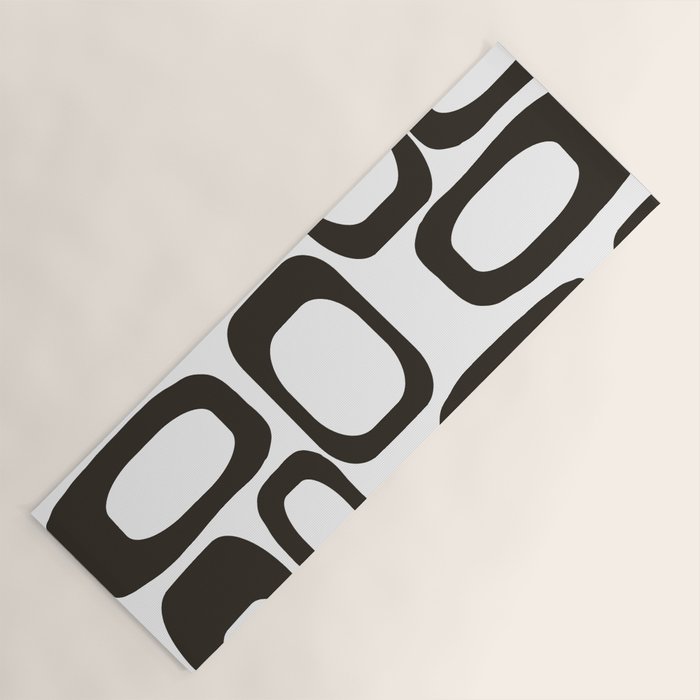 Mid Century Modern Shapes Black And White #society6 #buyart Yoga Mat Gallery Image 1
